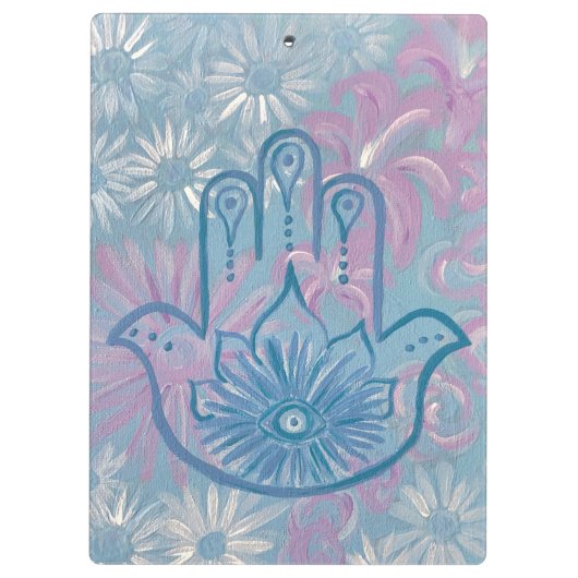 Floral Hamsa Clipboard Klemmbrett (Rückseite)