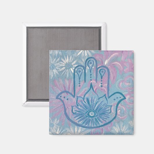 Floral Hamsa Magnet (Vorderseite/Rückseite)