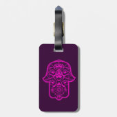 Floral Hamsa Pink Gepäckanhänger (Rückseite vertikal)