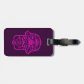 Floral Hamsa Pink Gepäckanhänger (Rückseite horizontal)