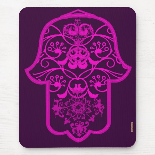 Floral Hamsa Pink Mousepad (Vorne)