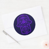 Floral Hamsa (Purple) Runder Aufkleber (Umschlag)