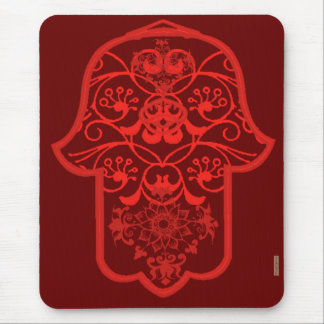 Floral Hamsa (rot) Mousepad
