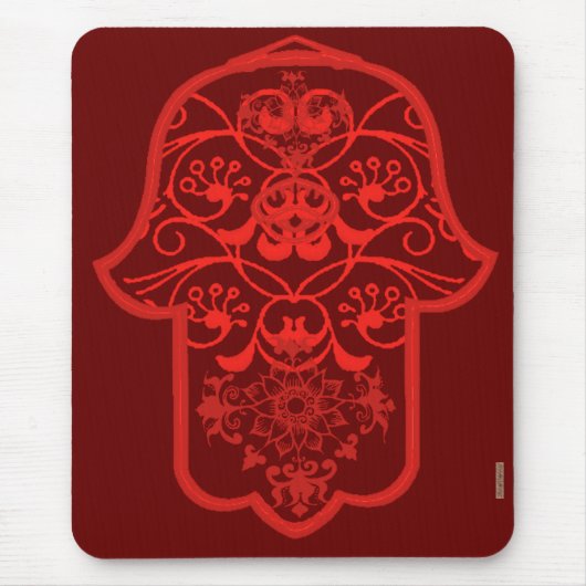 Floral Hamsa (rot) Mousepad (Vorne)