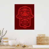 Floral Hamsa (rot) Poster (Küche)