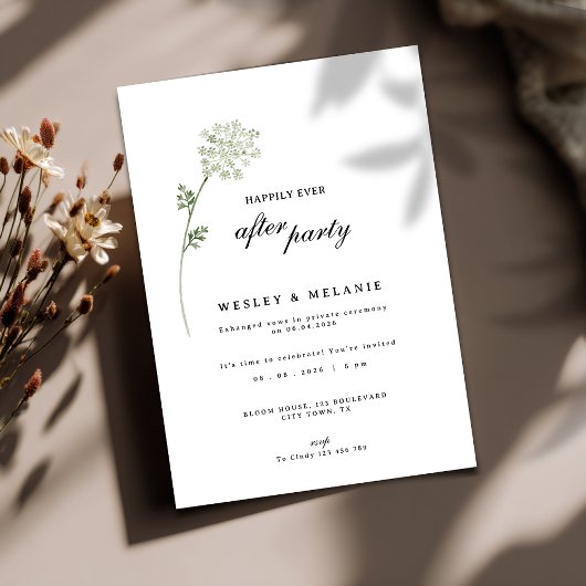 Floral Happily Ever After Party Wedding Reception Einladung