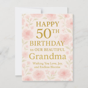 Floral Happy 50. Oma Geburtstag Fleece Blanket Postkarte