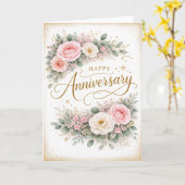 Floral Happy Anniversary Karte (Gelbe Blume)