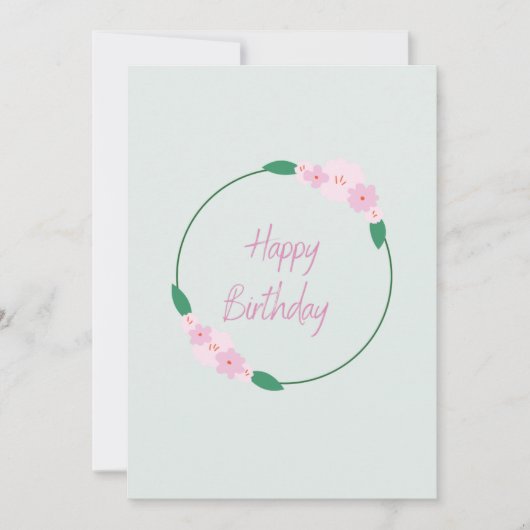 Floral Happy Birthday Card Einladung (Vorderseite)
