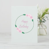 Floral Happy Birthday Card Einladung (Stehend Vorderseite)