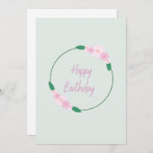 Floral Happy Birthday Card Einladung (Vorne/Hinten)