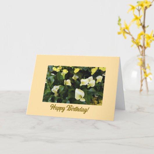 Floral, Happy Birthday Card Karte (Gelbe Blume)