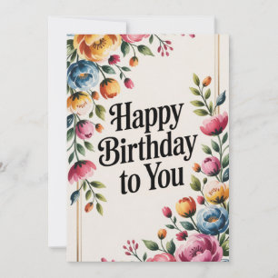 Floral Happy Birthday Gruß