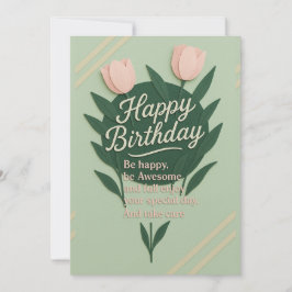 Floral Happy Birthday Grußkarte