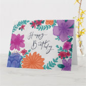 Floral Happy Birthday Karte (Gelbe Blume)