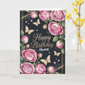 Floral Happy Birthday Karte (Gelbe Blume)