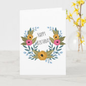Floral Happy Birthday Karte (Gelbe Blume)