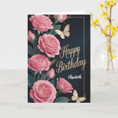 Floral Happy Birthday Karte (Gelbe Blume)