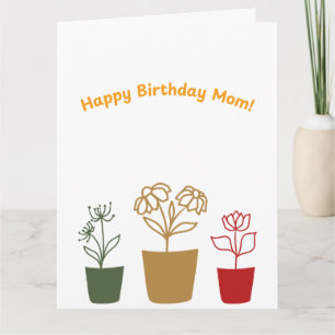 Floral Happy Birthday Mama Card Karte