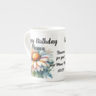 Floral Happy Birthday Mama Personalize Porzellantasse