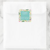 Floral Happy Birthday Sticker (Tasche)