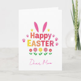 Floral Happy Easter Mom Holiday Card Feiertagskarte