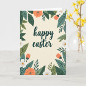 Floral Happy Easter Wishes Card Karte (Gelbe Blume)