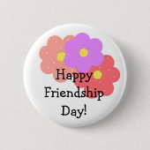 Floral Happy Friendship Day Button (Vorderseite)