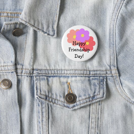 Floral Happy Friendship Day Button (Beispiel)