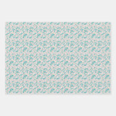 Floral Happy Geburtstag mit Namen Geschenkpapier Set (Vorderseite 3)
