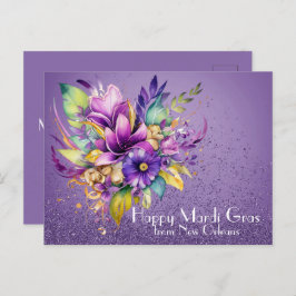 Floral Happy Mardi Gras aus New Orleans Postkarte