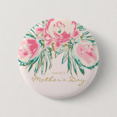 Floral Happy Mother Day Button (Vorderseite)