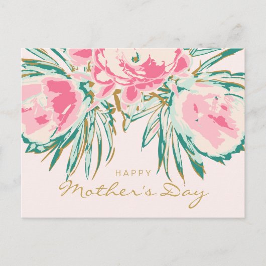 Floral Happy Mother Day Feiertagspostkarte (Vorderseite)