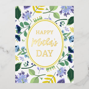 Floral Happy Mother Day Folien Feiertagspostkarte