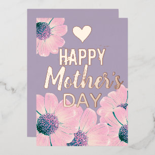 Floral Happy Mother's Day Foil Folien Feiertagskarte