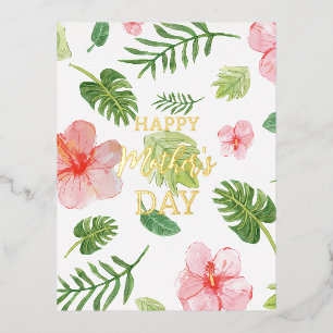 Floral Happy Mother's Day Foil Grußkarte Folien Feiertagspostkarte