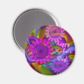 Floral Happy Mother's Day Magnet (Vorderseite/Rückseite)