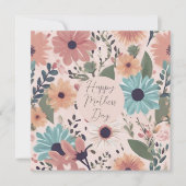 Floral Happy Mütter Tag Mama Grußkarte (Vorderseite)