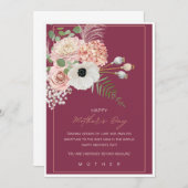 Floral Happy Mütter Tageskarte Elegantes Geschenk Einladung (Vorne/Hinten)