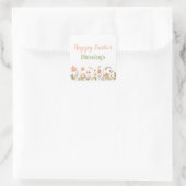 Floral Happy Oaster Segen klassiger benutzerdefini Quadratischer Aufkleber (Tasche)