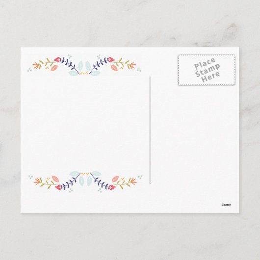 Floral Happy Osterpost Postkarte (Rückseite)