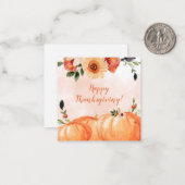 Floral Happy Thanksgiving Mitteilungskarte (Vorderseite/Rückseite Beispiel)