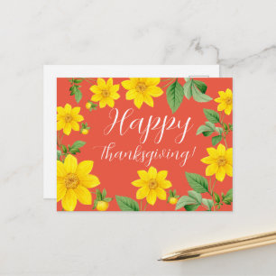 Floral Happy Thanksgiving Postkarte