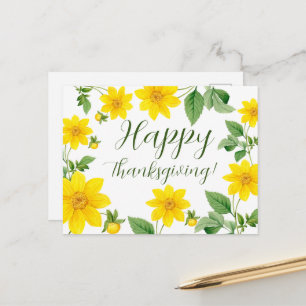 Floral Happy Thanksgiving Postkarte