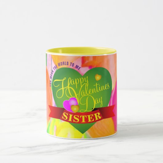 Floral Happy Valentines Tasse (Zentrum)