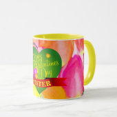Floral Happy Valentines Tasse (VorderseiteRechts)