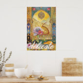 Floral Hare Art Poster Retro Animal Wall Decor (Küche)