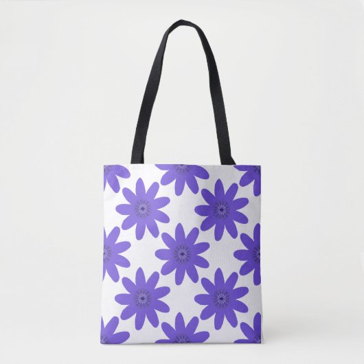 'Floral Harmony' Fettes Lila Muster Tasche (Vorderseite)