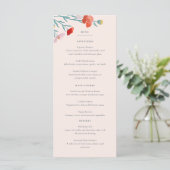 Floral Harmony Flat Menu Menükarte (Stehend Vorderseite)