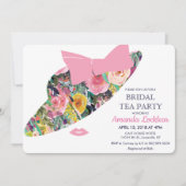 Floral Hat Brautparty Tee Party Einladung (Vorderseite)
